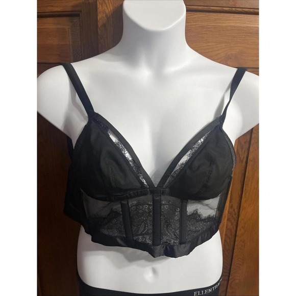 VS Victoria's Secret Very Sexy Corset Bra Medium Black Lacey - Picture 1 of 8